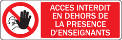 Affichette accès interdit